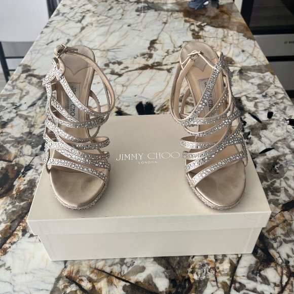 Jimmy Choo Shoes - Jimmy Choo Rhinestone Strappy Heels